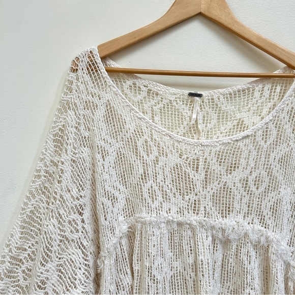 Free People Anthropologie Ripper and Torn Babydoll Tunic Cream Dress, Size XS/S - Picture 6 of 11